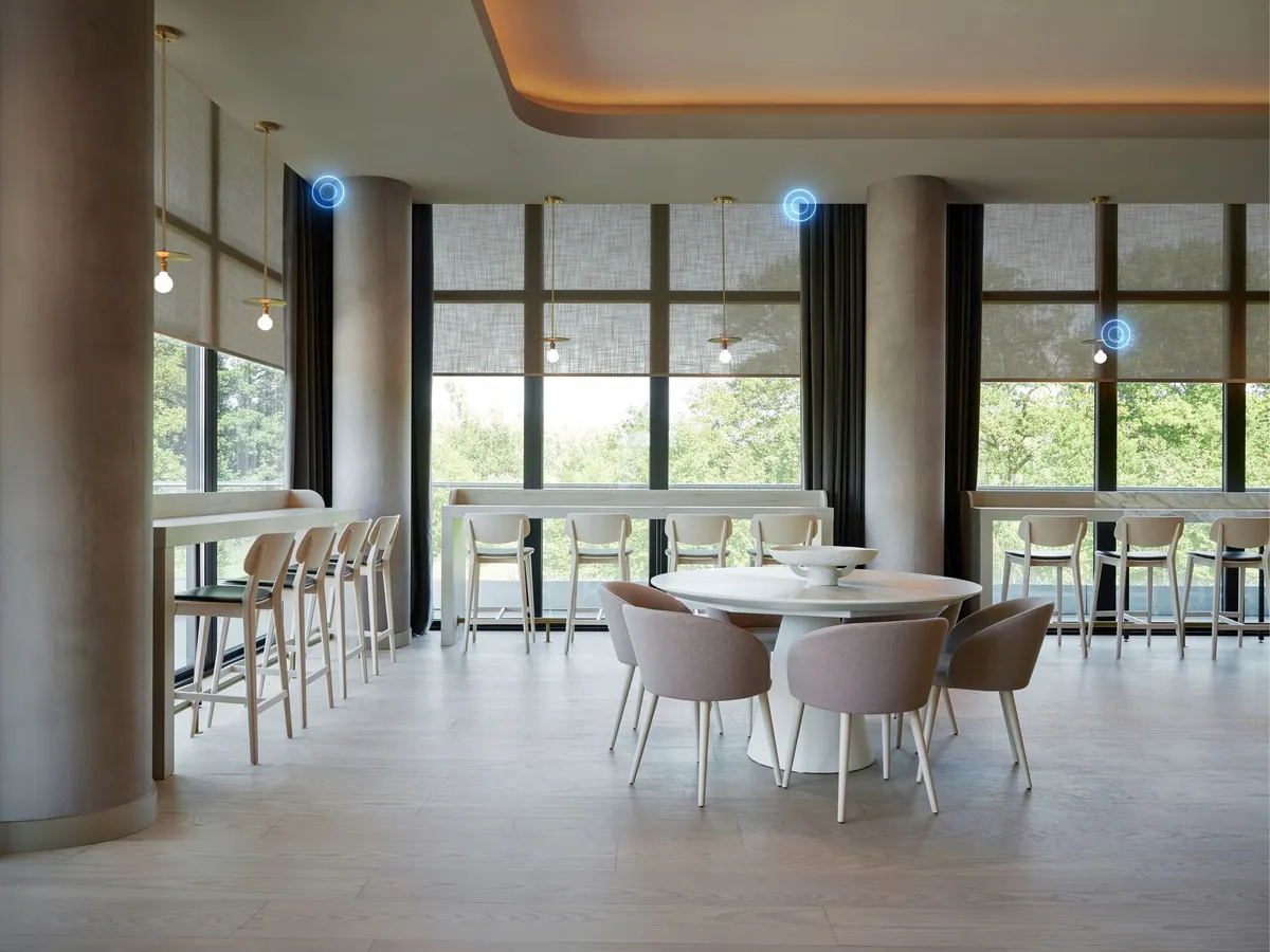 Large web MB Building Interior RF SALVADOR 0700 Landscape Honeycomb Blue Pulse